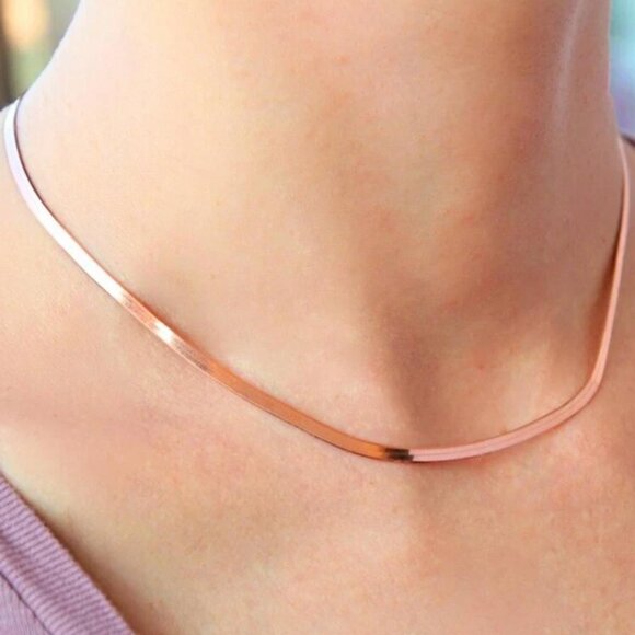Gold Rose Stainless Steel Necklace - Picture 1 of 4